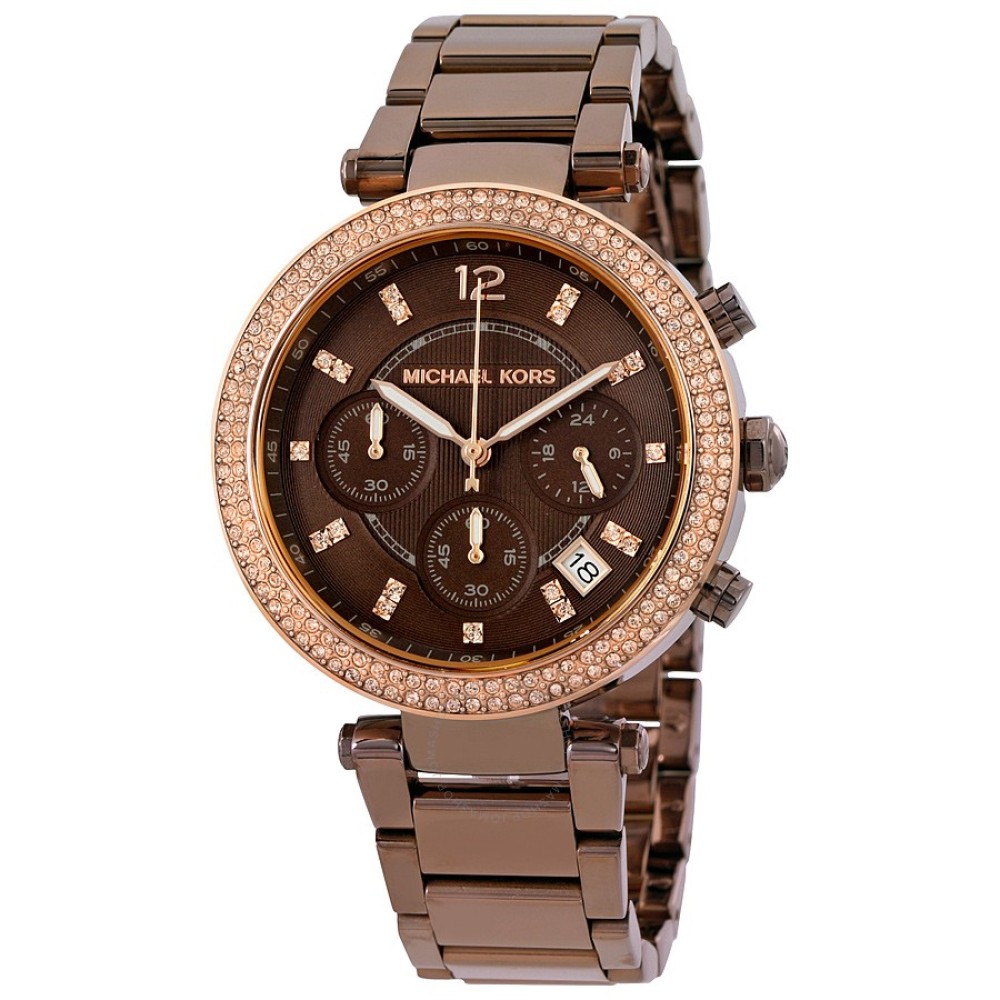 relogio michael kors marrom com dourado