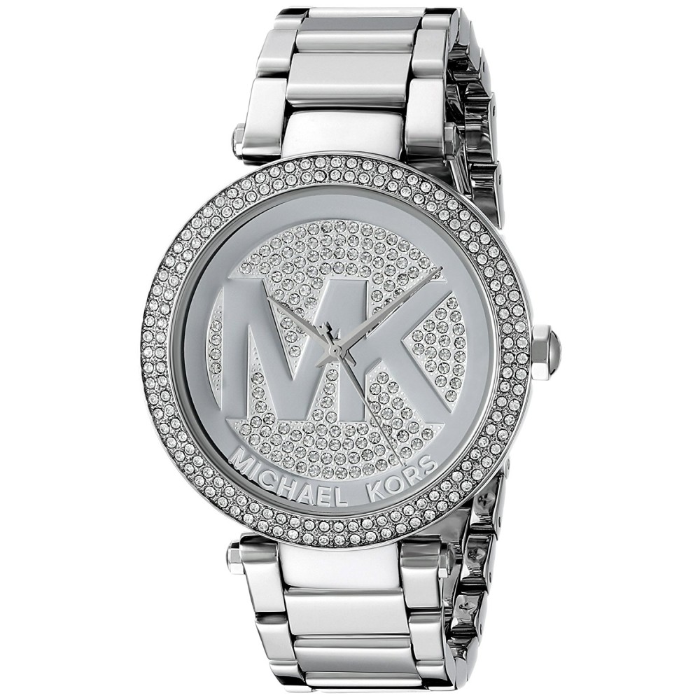 relogio michael kors prata com strass