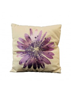 Capa de Almofada Estampa Flor Lilas Fondo Beige