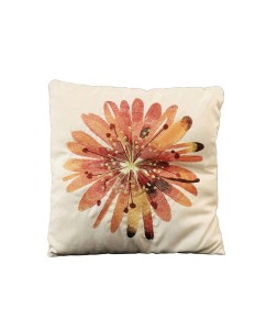 Capa de Almofada Estampa Flor Laranja