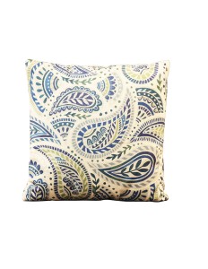 Capa de Almofada Estampa Paisley Azul 
