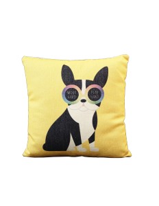Capa de Almofada Cachorro Fondo Amarelo