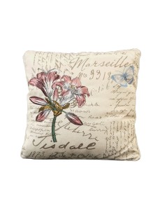 Capa de Almofada Estampa de Flor Rosa/Escuro Fondo Beige