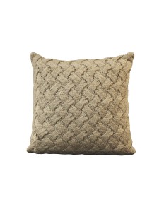 Capa de Almofada Crochê de Lã Beige 