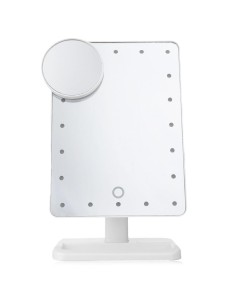 Espelho com Led Cuadrado Branco + 1 Redondo 