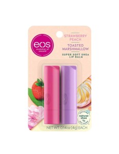 Protetor Labial EOS Strawberry Peach Toasted Marshmallow  2pcs