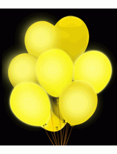 Balões Led para Festa Amarelo Liso 5x1 